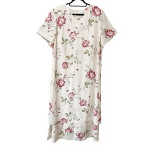 Bedford Fair Vintage Plus‎ Size Floral Layered Maxi Dress 20W Romantic Simple